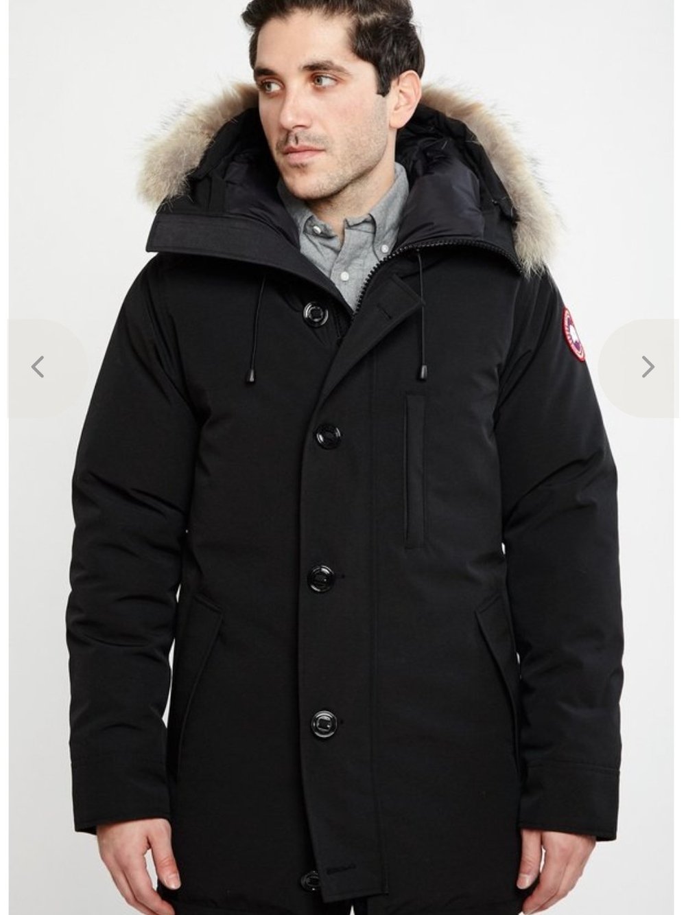Canada Goose Black Men's Parka with Fur-Trim Hood